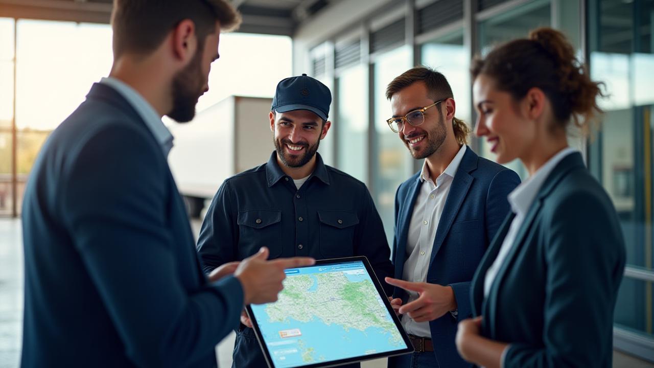Jarjus Transportation professional team collaborating in a modern logistics environment