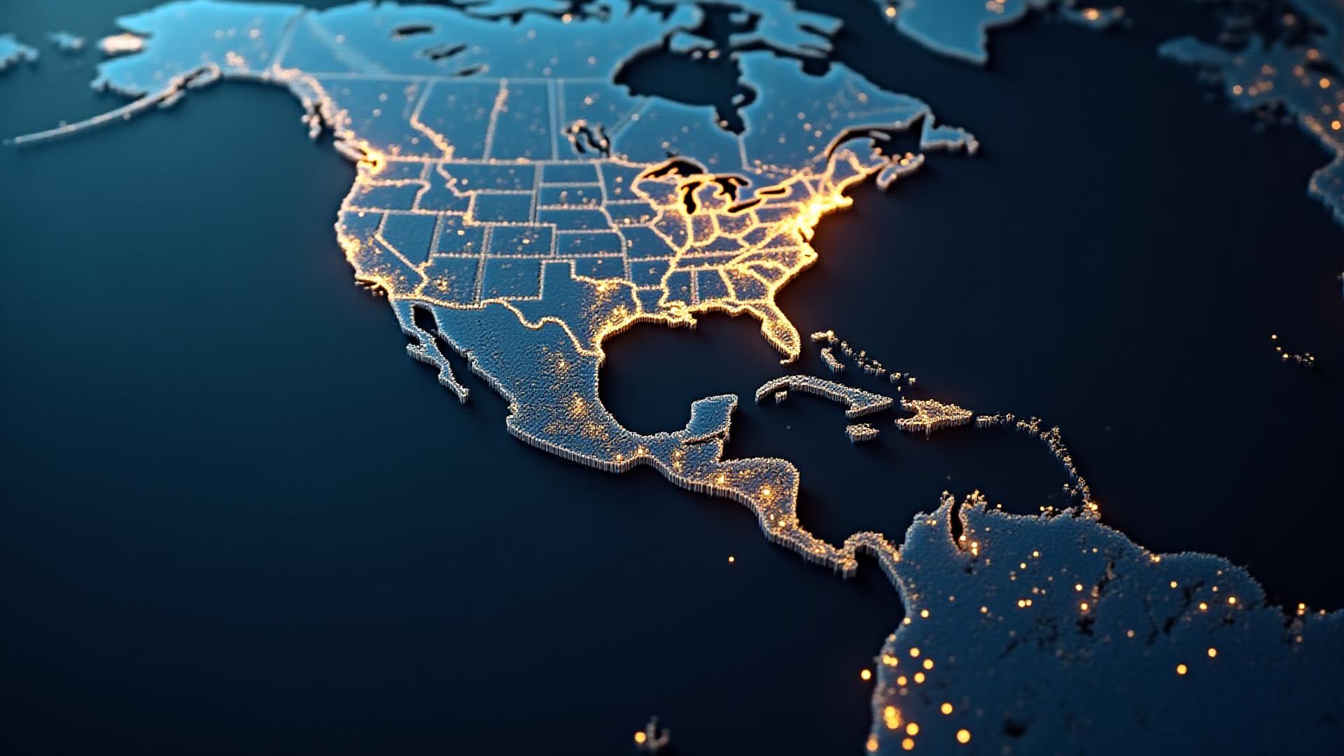 Map showing freight corridors between USA and Mexico