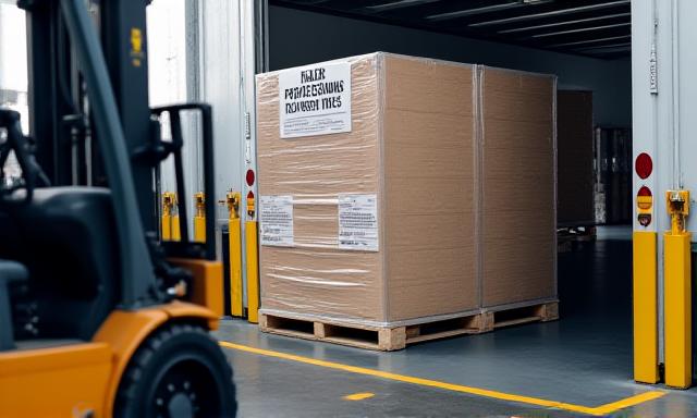 Warehouse worker loading high-value pallets into a regional delivery truck